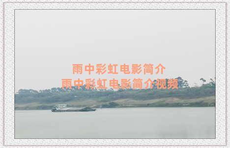 雨中彩虹电影简介 雨中彩虹电影简介视频